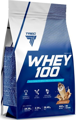 Протеин сывороточный (концентрат) Trec Nutrition Whey 100 (печенье, 900 г) - 1/1