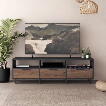 Тумба Crafto Агата 06 1500x380x470 (графит/вишня) - 1/1