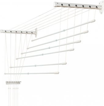 Сушилка для белья Comfort Alumin Group Универсальное крепление телескопическая Лифт 6 прутьев 140-250см (алюминий/белый) - 1/1