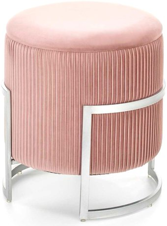 Пуфик Halmar Cricket (светло-розовый/хром) - 1/1