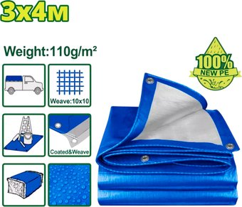 Тент Dyllu DTTQ1834 3x4 м 110 г/м2 (синий) - 1/1