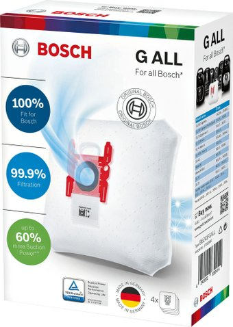 Комплект одноразовых мешков Bosch BBZ41FGALL (тип "G ALL", 4 шт) - 1/1