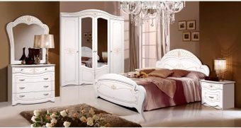 Комплект мебели для спальни ФорестДекоГрупп Луиза 4 (слоновая кость) - 1/1