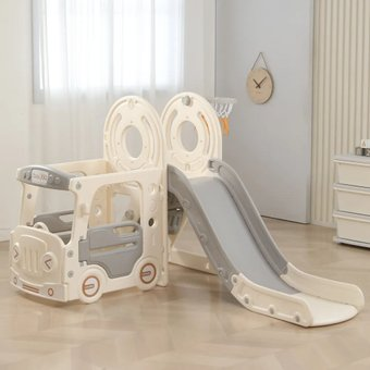 Игровой комплекс UNIX kids Bus с горкой Grey - 1/1