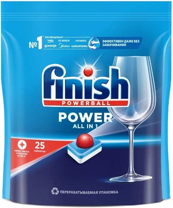 Таблетки для посудомоечной машины Finish All in 1 Max бесфосфатные (25 шт) - 1/1