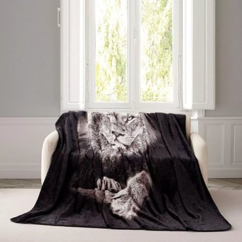 Плед Arya Lion 8680943247339 200x220 (черный) - 1/1