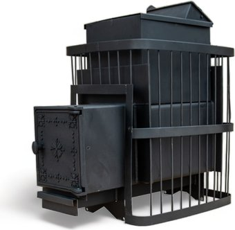 Банная печь ComfortProm Сталь 8мм 26м3, закрытая каменка, чугунная дверь - 1/1