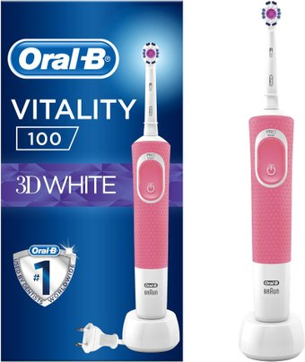 Электрическая зубная щетка Oral-B Vitality 100 3D White D100.413.1 (розовый) - 1/1