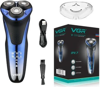 Электробритва VGR V-306 (черный/синий) - 1/1