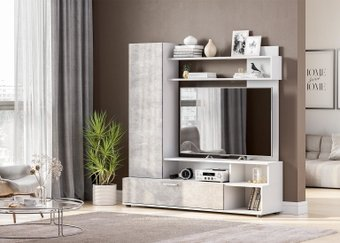 Стенка NN мебель МГС 9 (белый/цемент светлый) - 1/1