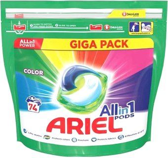 Капсулы для стирки Ariel Все в 1 Pods Color (74 шт) - 1/1