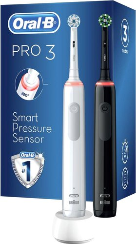 Комплект зубных щеток Oral-B Pro 3 3900 Duo Cross Action + Sensi White D505.523.3H - 1/1