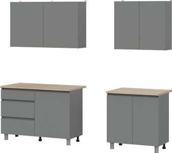 Готовая кухня NN мебель Денвер 2.0м (графит серый/дуб сонома) - 1/1