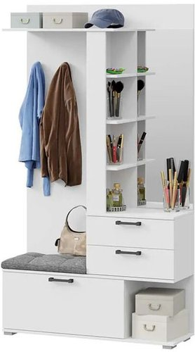 Стенка Трия Эрика с крючками и зеркалом тип 2 (белый ясень) - 1/1