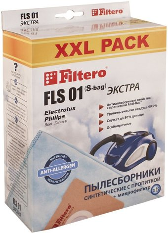 Комплект одноразовых мешков Filtero FLS 01 (S-bag) Экстра XXL Pack (8 шт) - 1/1