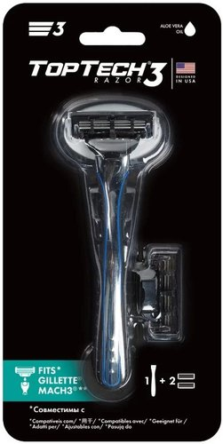 Бритвенный станок TopTech Razor 3 2 сменные кассеты - 1/1