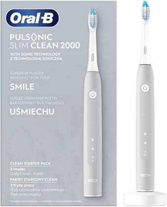 Электрическая зубная щетка Oral-B Pulsonic Slim Clean 2000 (серый) - 1/1