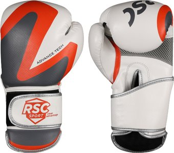 Тренировочные перчатки RSC Sport PU 2t c 3D фактурой (14 oz, белый/серый) - 1/1
