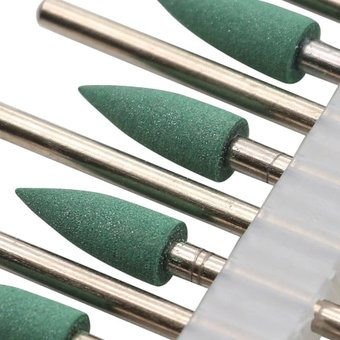 Сменная насадка Global Fashion Резиновая для полировки 404, пламя (зеленая, средняя) - 1/1