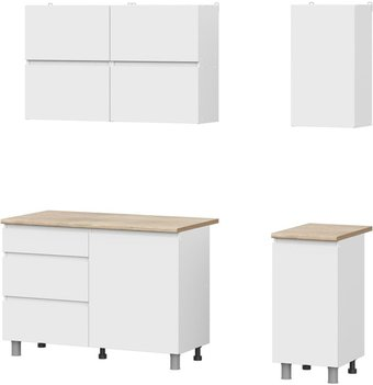 Готовая кухня Mio Tesoro Токио 1.6 (белый текстурный/дуб сонома) - 1/1