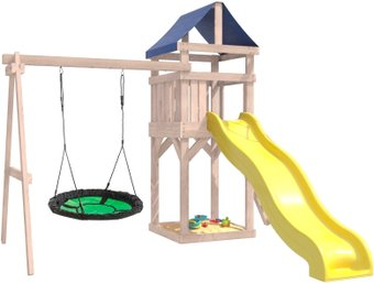 Игровой комплекс National Tree Company С качелями гнездо IgroWoods ДКНП-4 (не окрашен) - 1/1