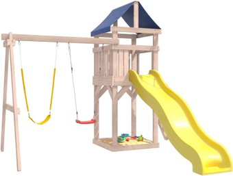 Игровой комплекс National Tree Company С гибкими качелями IgroWoods ДКНП-11 (не окрашен) - 1/1