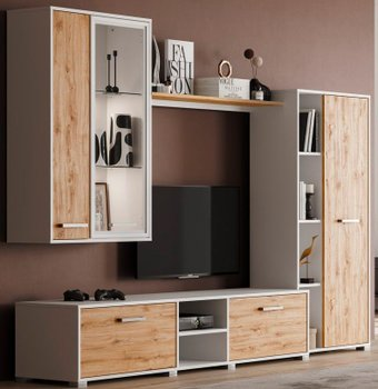 Стенка Black Red White Акант (белый/дуб наварра) - 1/1