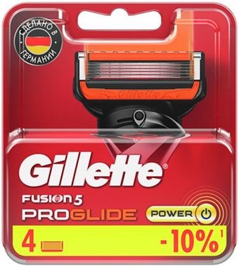 Сменные кассеты для бритья Gillette Fusion5 Proglide Power Red (4 шт) 7702018085576 - 1/1
