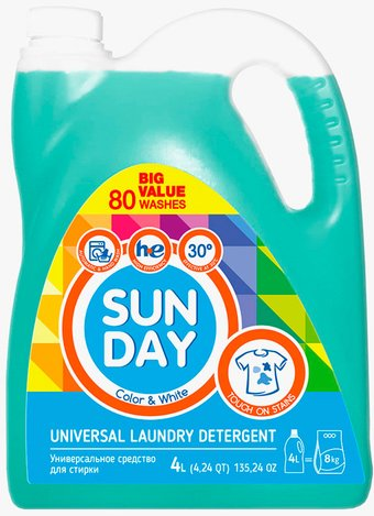 Гель для стирки Sunday Универсальный 4 л - 1/1
