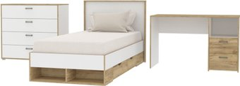 Комплект мебели для спальни Интерлиния Scandi-2 (дуб золотой/белый платинум) - 1/1