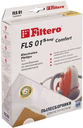 Комплект одноразовых мешков Filtero FLS 01 (S-bag) Comfort (4 шт) - 1/1