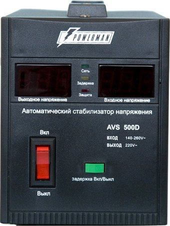 Стабилизатор напряжения Powerman AVS 500D Black - 1/1
