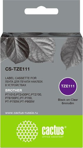 Картридж CACTUS CS-TZE111 (аналог Brother TZE111) - 1/1