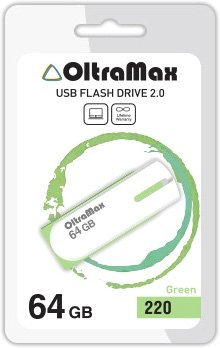 USB Flash OltraMax 220 64GB (зеленый) [OM-64GB-220-Green] - 1/1