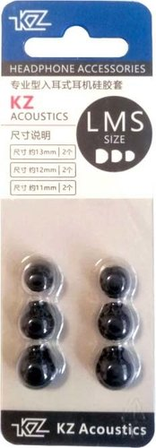 Амбушюры для наушников KZ Acoustics Silicone Eartips (3 пары, черный) - 1/1