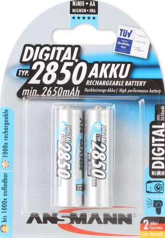 Аккумулятор Ansmann AA 2850mAh 2 шт. [5035082] - 1/1