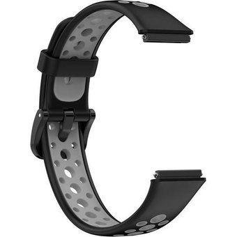 Ремешок Rumi N-Style силиконовый для Huawei Band 7 (черный/серый) - 1/1