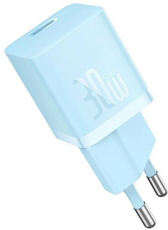 Сетевое зарядное Baseus GaN5 Fast Charger Mini 1C 30W P10110902313-00 Type-C (голубой) - 1/1