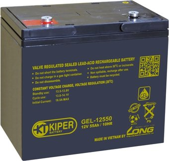 Аккумулятор для ИБП Kiper GEL-12550 (12В/55 А·ч) - 1/1