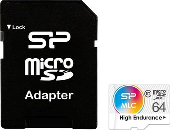 Карта памяти Silicon-Power High Endurance microSDXC SP064GBSTXIU3V10SP 64GB (с адаптером) - 1/1