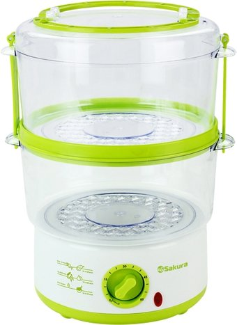 Пароварка Sakura SA-7213GR (белый/зеленый) - 1/1