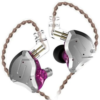 Наушники KZ Acoustics ZS10 Pro (без микрофона, серебристый/фиолетовый) - 1/1