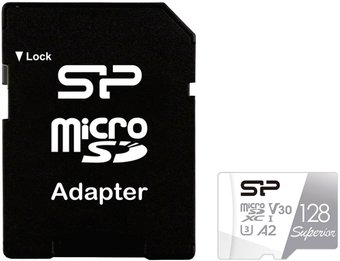 Карта памяти Silicon-Power Superior microSDXC SP128GBSTXDA2V20SP 128GB (с адаптером) - 1/1