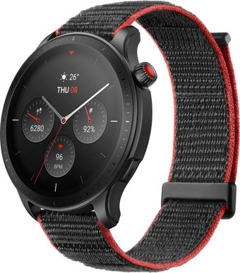 Умные часы Amazfit GTR 4 (серый, с черным нейлоновым ремешком) - 1/1
