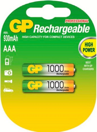 Аккумулятор GP AAA 930mAh 2 шт. (100AAAHC) - 1/1