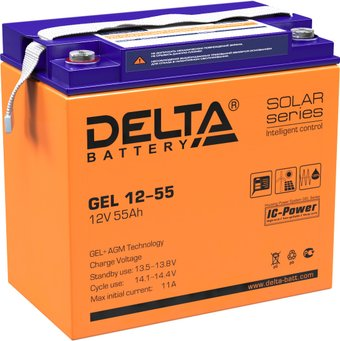 Аккумулятор для ИБП Delta GEL 12-55 (12В/55 А·ч) - 1/1