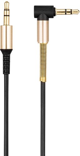 Кабель Hoco UPA02 3.5 мм - 3.5 мм (1 м, черный/золотистый) - 1/1