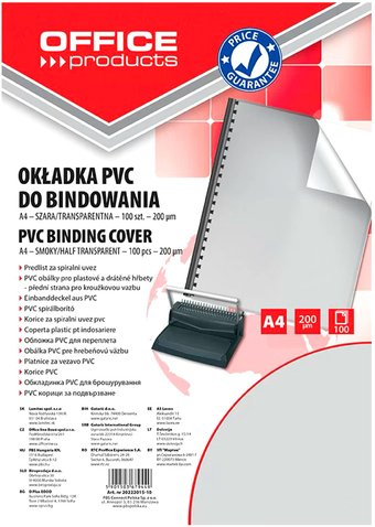 Пластиковая обложка для переплета Office Products A4 200 мкм 20222015-10 (100 шт, прозрачный) - 1/1