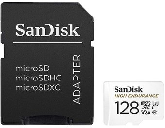 Карта памяти SanDisk High Endurance microSDXC SDSQQNR-128G-GN6IA 128GB (с адаптером) - 1/1