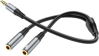 Адаптер Hoco UPA21 Jack 3.5 (F) - х2 Jack 3.5 (M) - 1/1